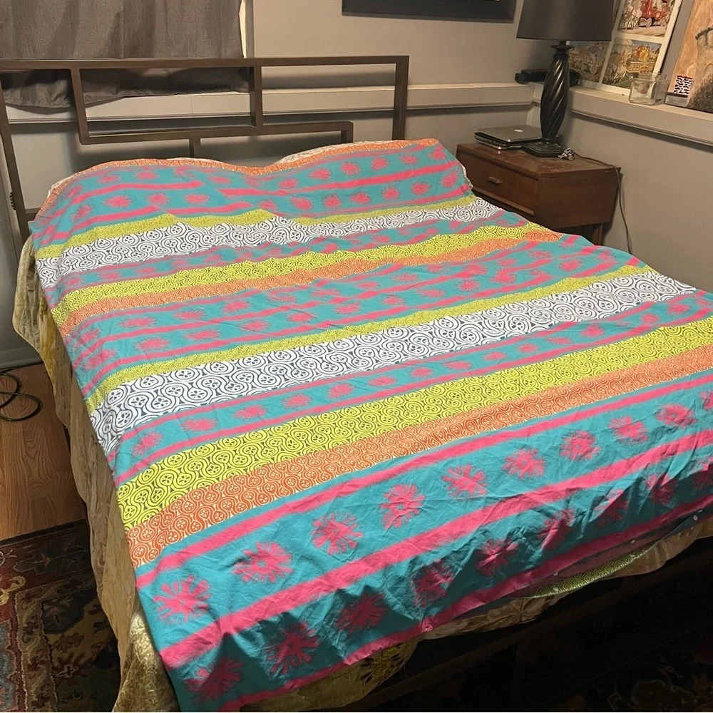 IKEA Lappljung multicolored tribal stripe twin duvet cover
